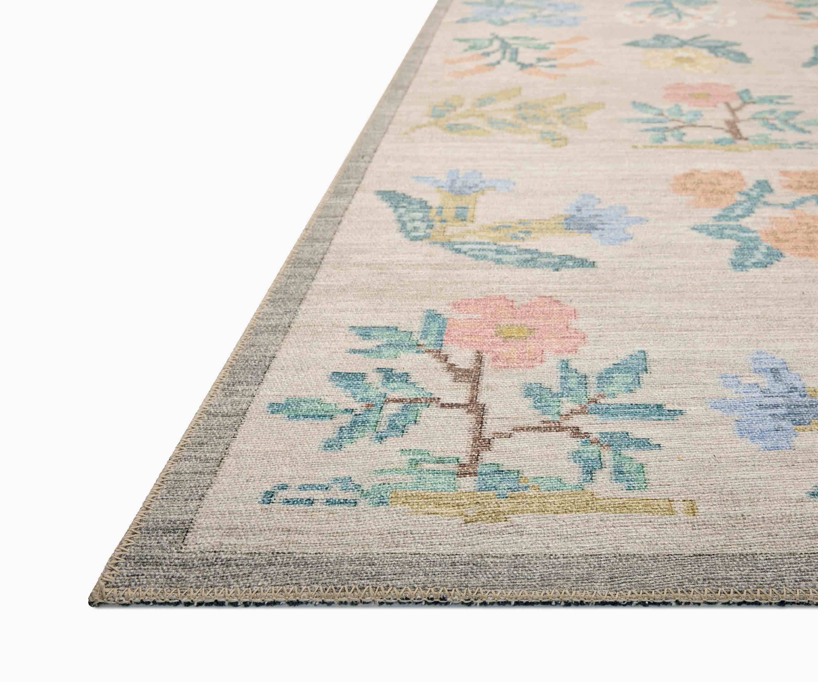 Rosa Hawthorne Power Loomed Rug - Cream