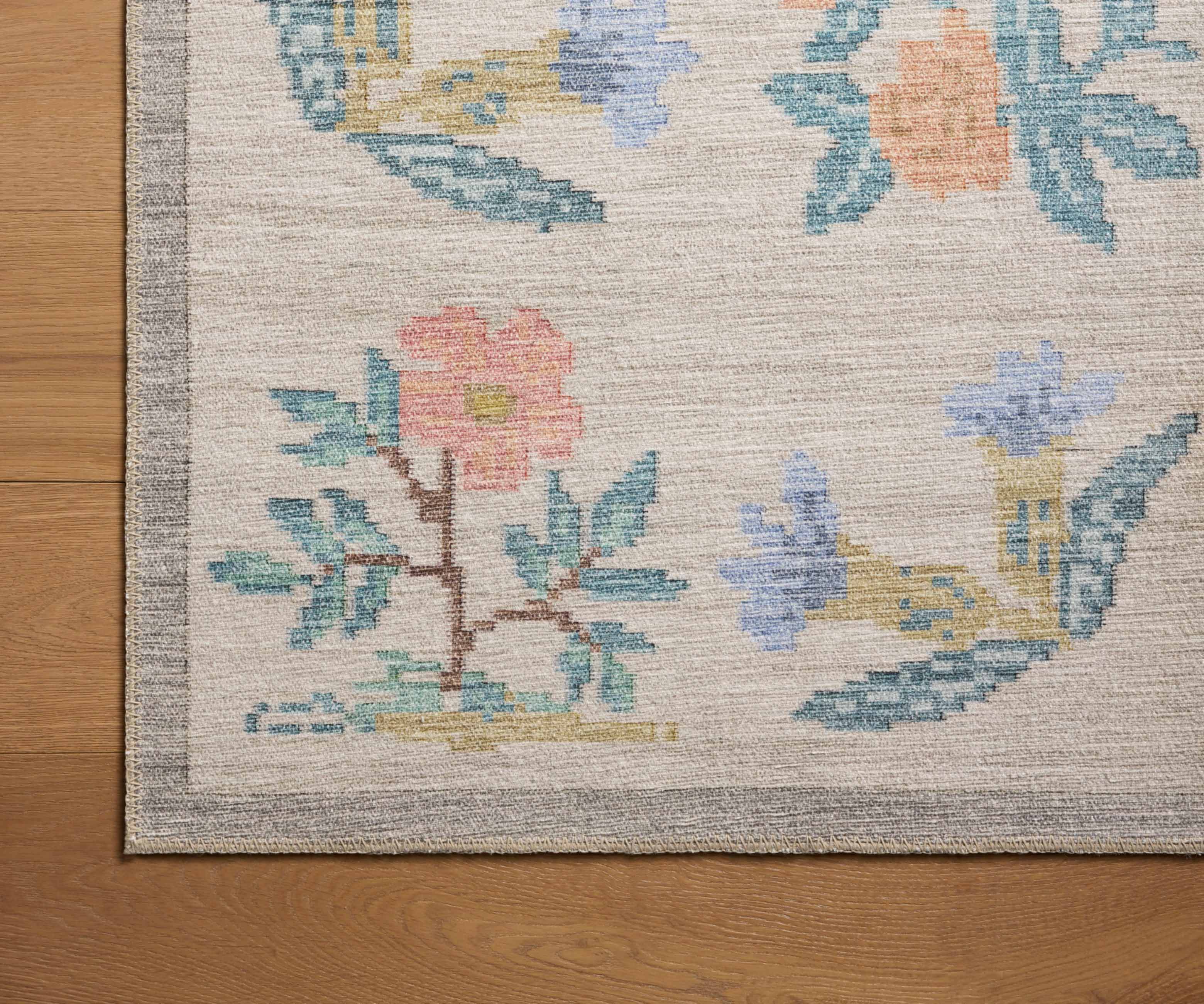 Rosa Hawthorne Power Loomed Rug - Cream