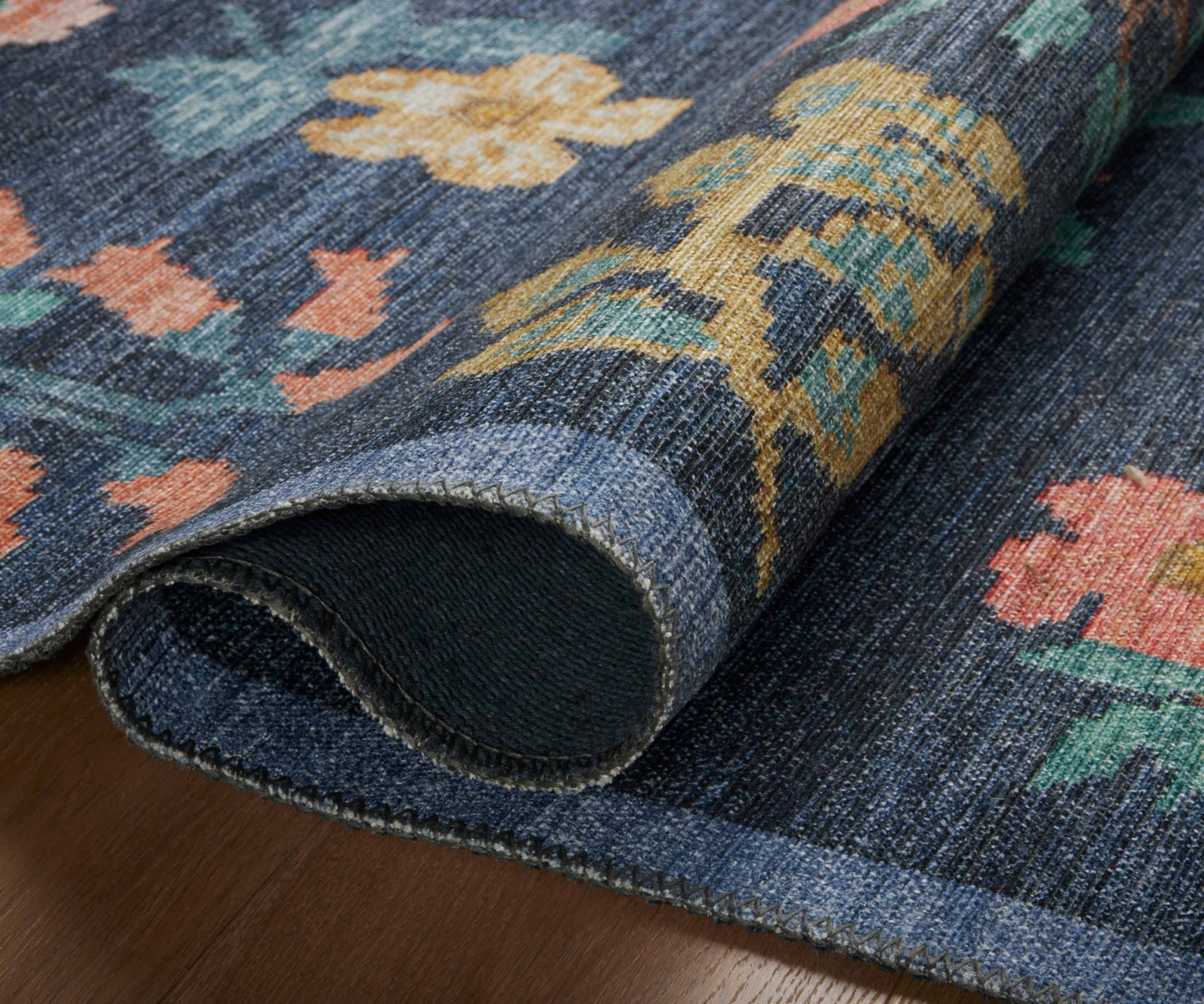Rosa Hawthorne Power Loomed Rug - Navy