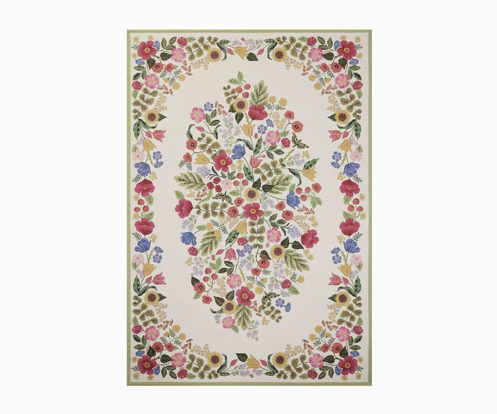 Perennial Blossom Power Loomed Rug - Cream