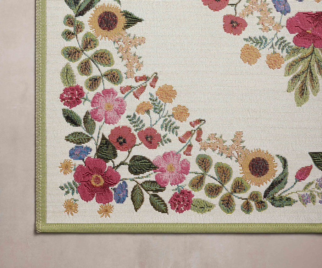 Perennial Blossom Power Loomed Rug - Cream