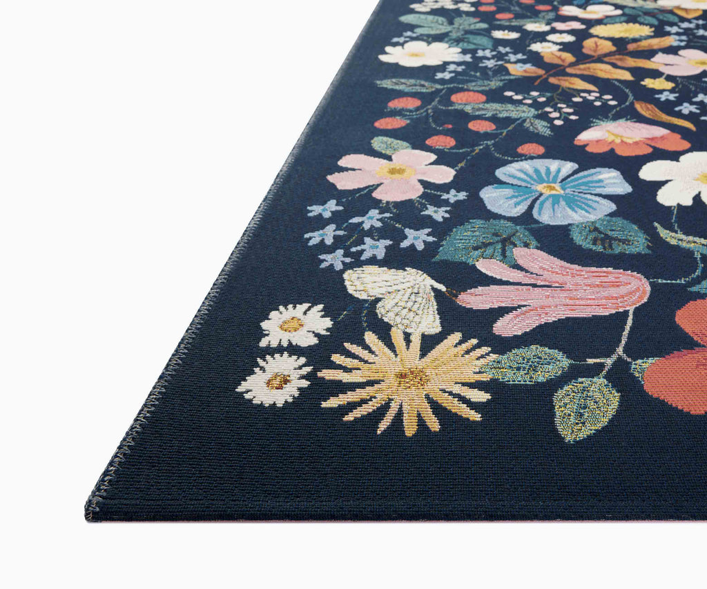 Perennial Strawberry Fields Power Loomed Rug - Black