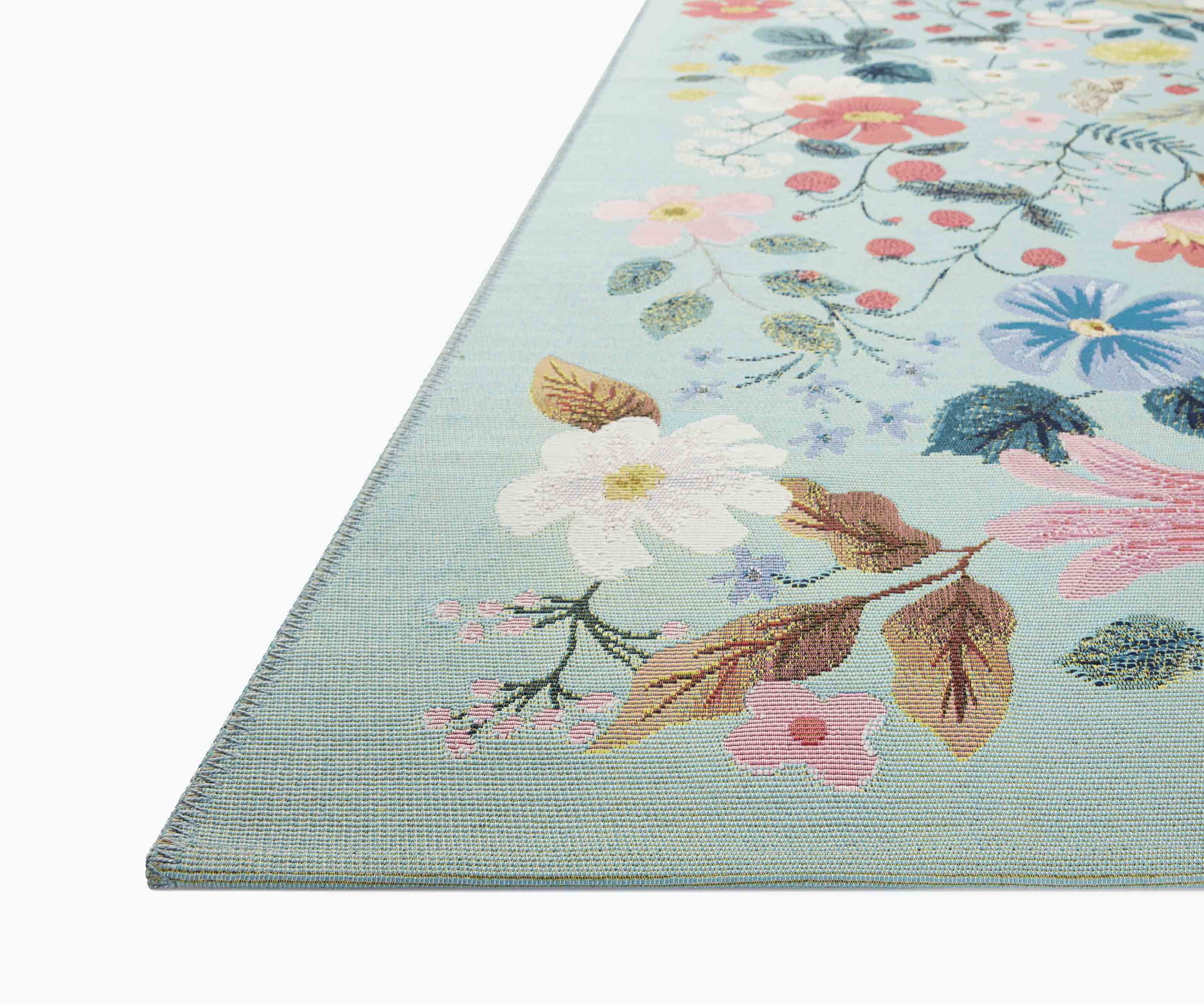 Perennial Strawberry Fields Power Loomed Rug - Mint