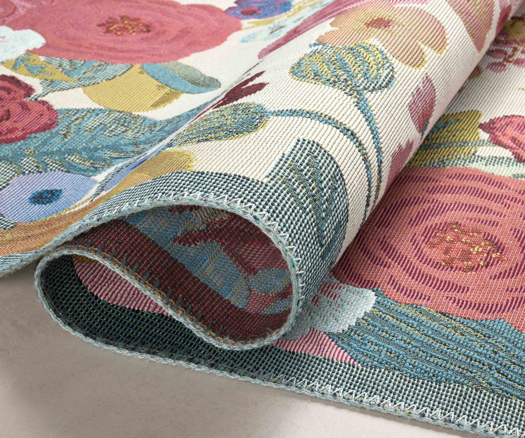 Perennial Garden Party Power Loomed Rug - Rose Multi