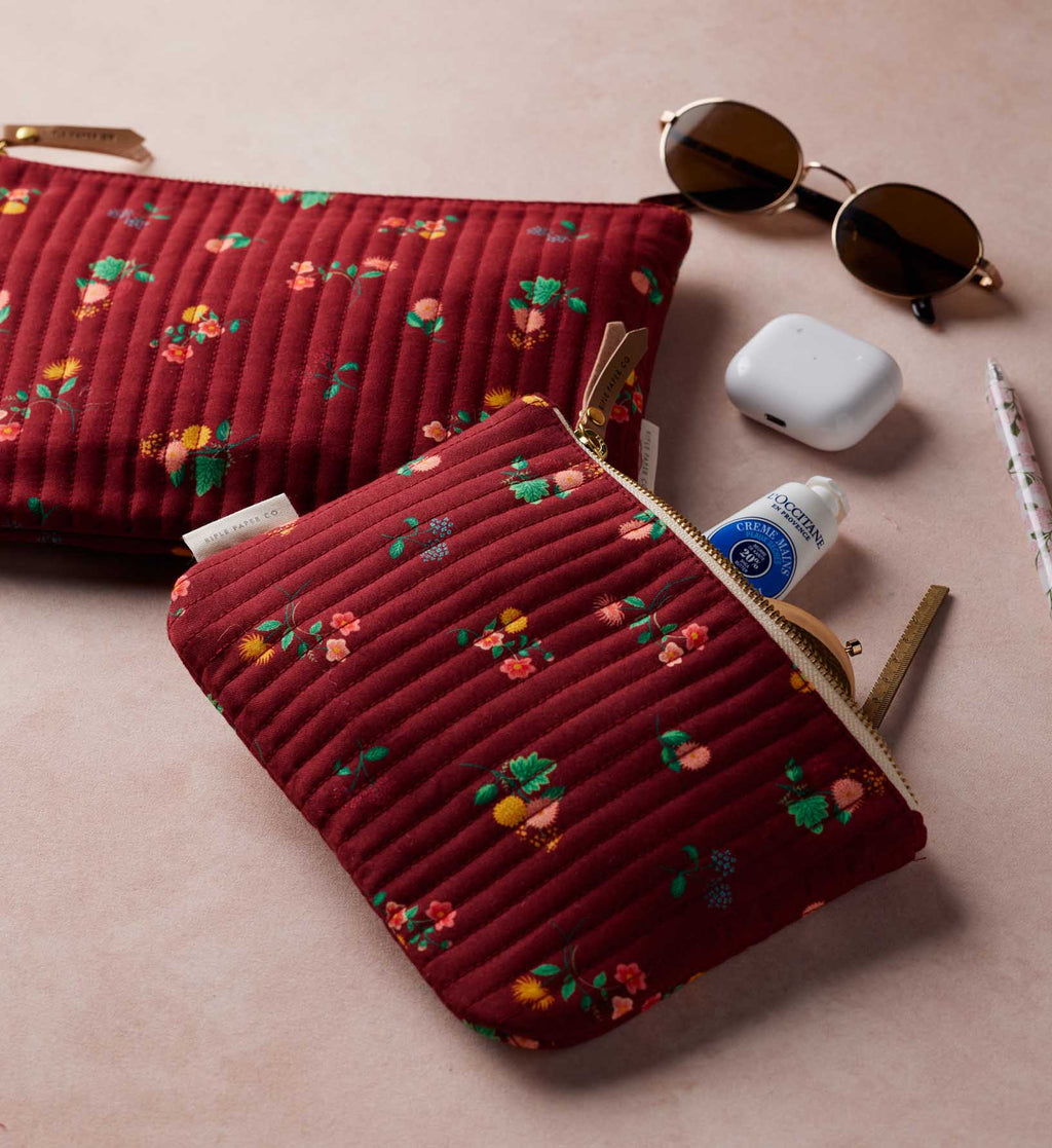 Quilted Pouch Set - Ditsy Dahlia