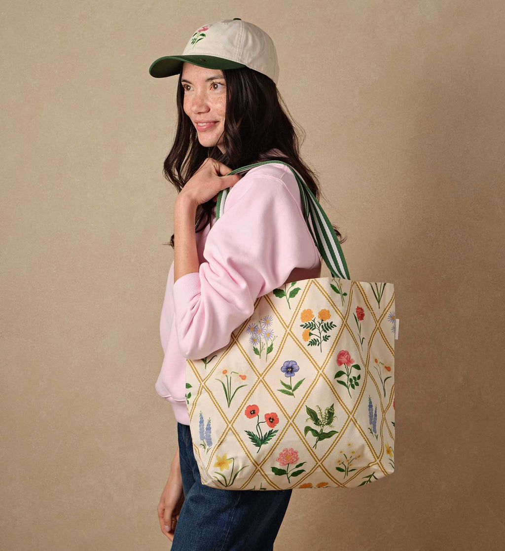 East West Canvas Tote Bag - Garden Study