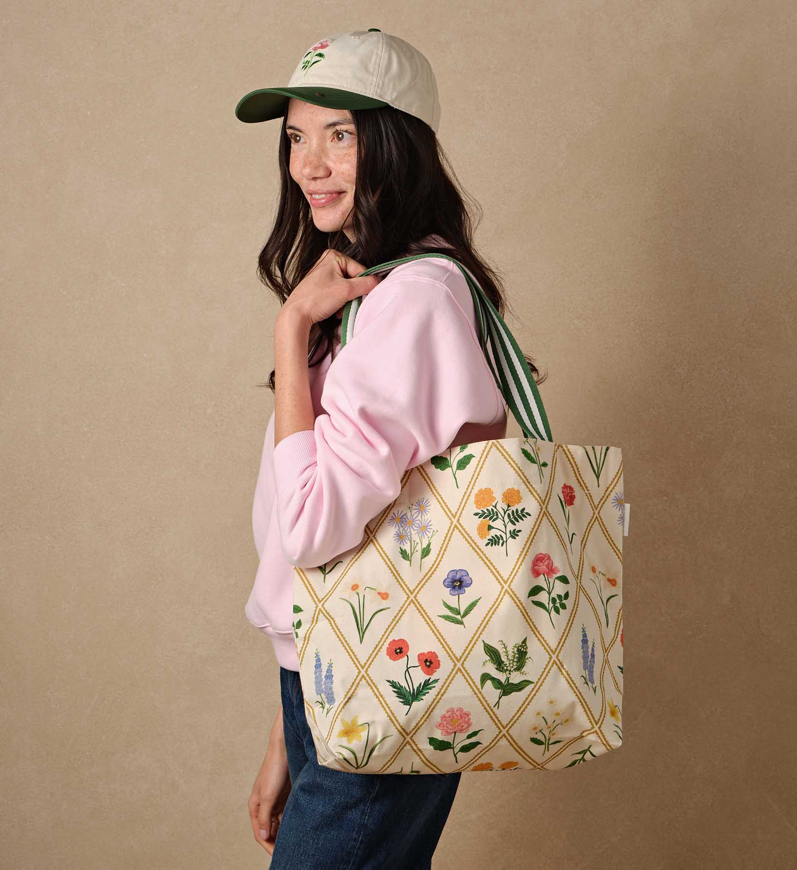 East West Canvas Tote Bag - Garden Study