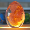 Dragon Egg Statue Transparent Resin Dragon Egg Figurine Dinosaur Souvenir Collectible Craft for Home Decor Desktop Display Birthday Christmas Halloween Gift Red Purple Green Blue