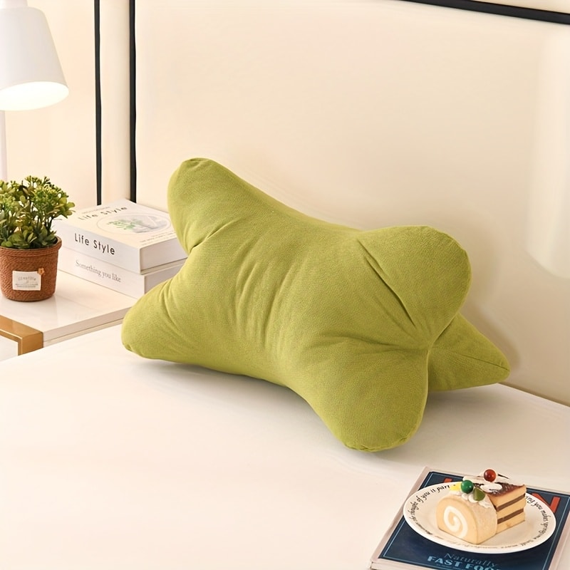 Triangular Lumbar Support Pillow Chenille, Soft Breathable Back Cushion with Hidden Zipper for Office Chair Sofa Bed, Lightweight Washable Wedge Pillow for Neck Back Support
