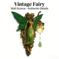 Fairy Statue Wall Decor 9.84in Fantasy Forest Fairy Sculpture ¨C Carved Green Leaf Art Wall Hanging Ornament for Bedroom Living Room ¨C Dreamy Fairy Tale Home Decor Gift for Fairy Lovers Easter Spring