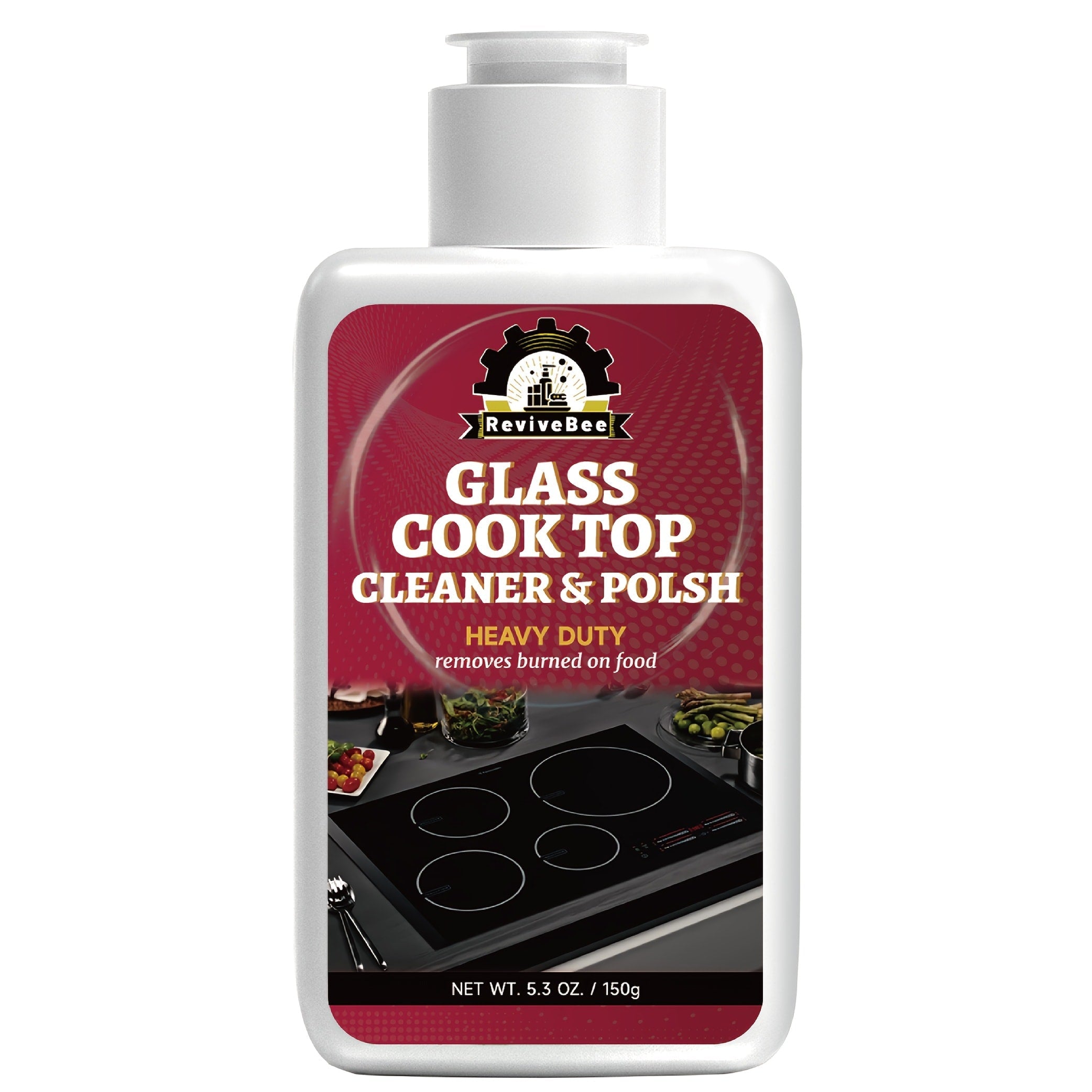 Ceramic Stove Cleaner Gel ¨C Fast-Acting Stovetop Cleaner Removes Burnt-On Grease & Stains Without Scratching, Non-Toxic Non-Irritating Formula for Glass Ceramic Cooktop, Kitchen Cleaning Essentials