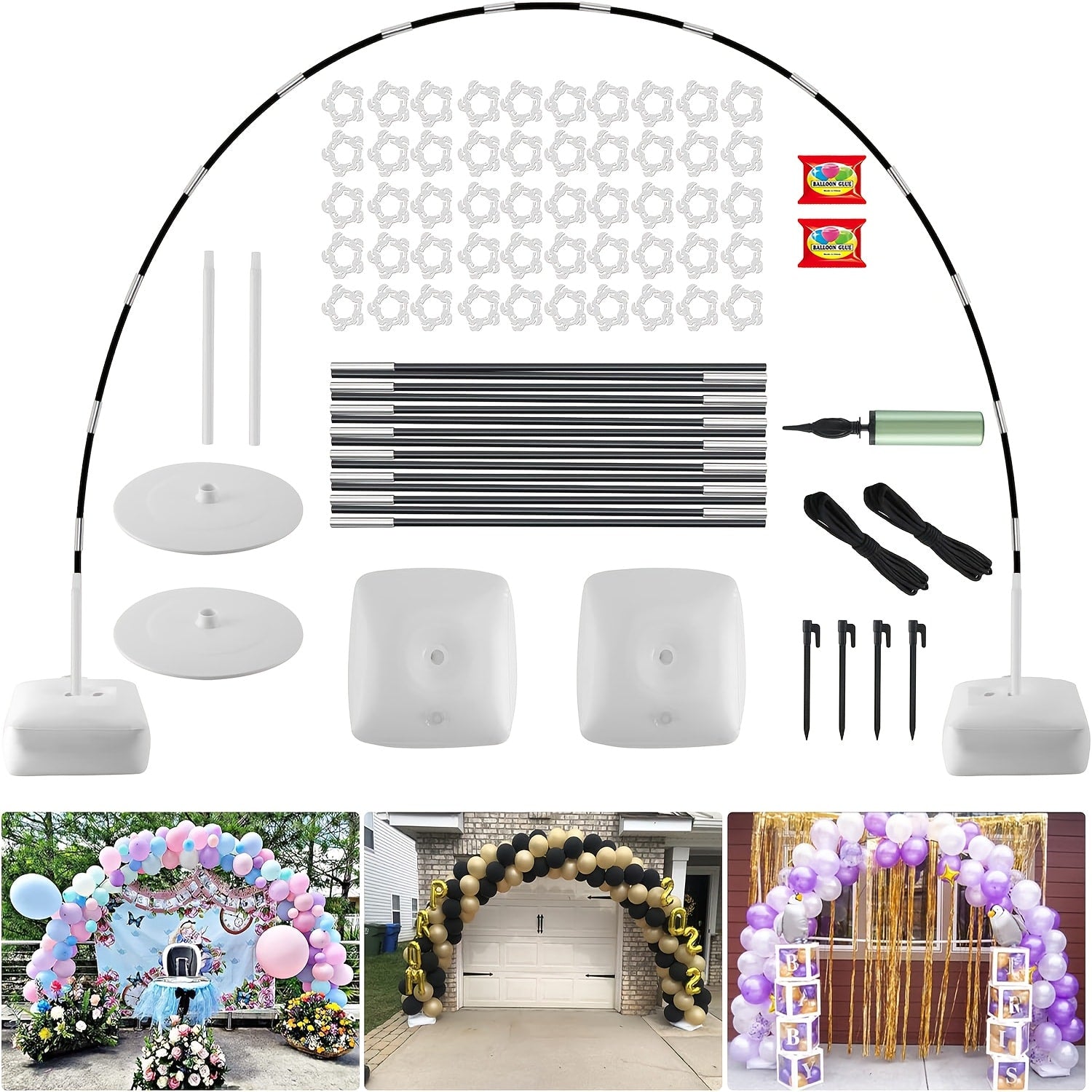 Balloon Arch Kit Stand Set with Water-Fillable Base, Adjustable 9FT Tall 10FT Wide Balloon Column Stand for Wedding Birthday Party Christmas Graduation Decorations