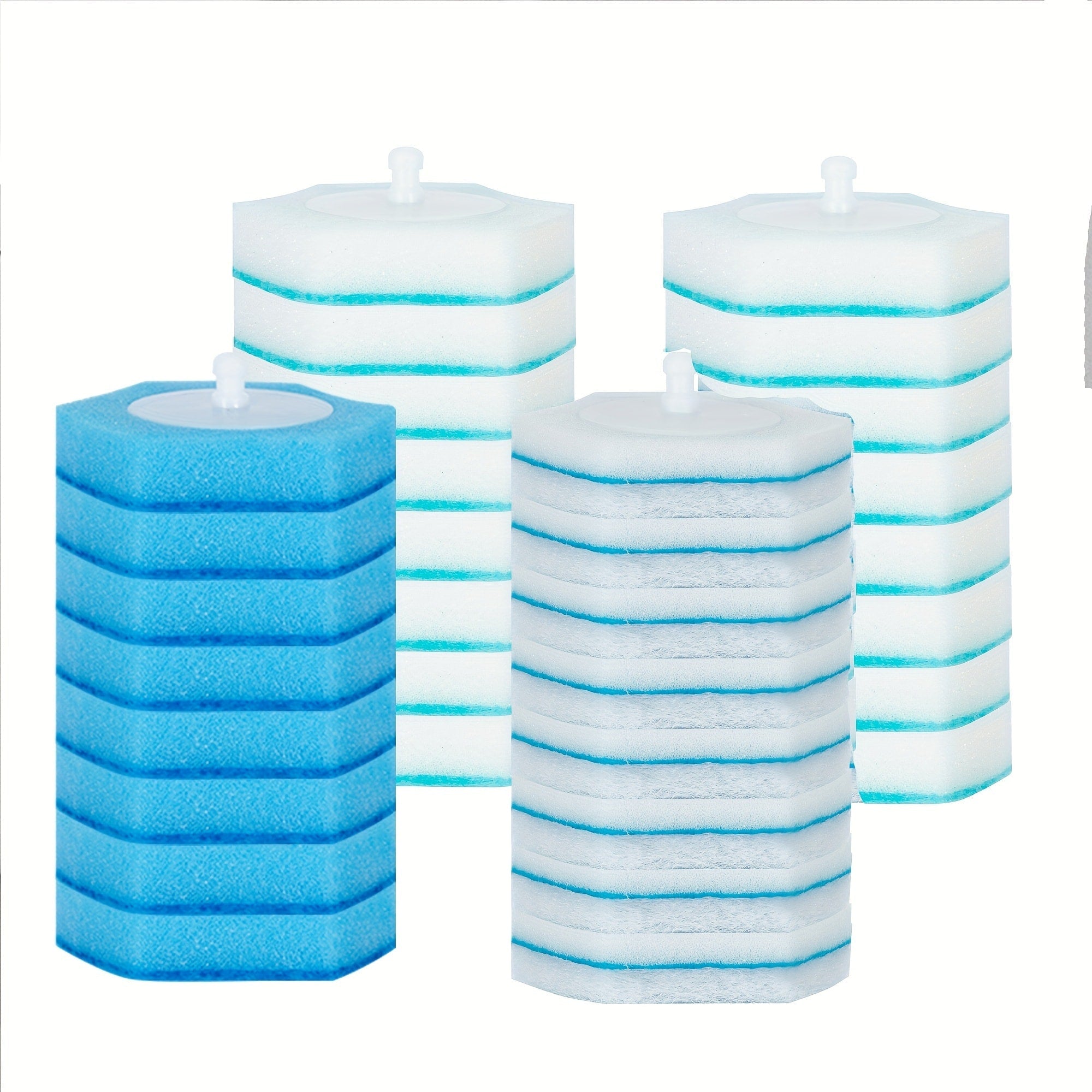 Disposable Toilet Brush Set with Refills & Holder - Wall Mounted or Floor Standing Toilet Cleaning System, 22/24/32 Replacement Heads, No-Touch Hygienic Bathroom Cleaner, Easy Bathroom Cleaning