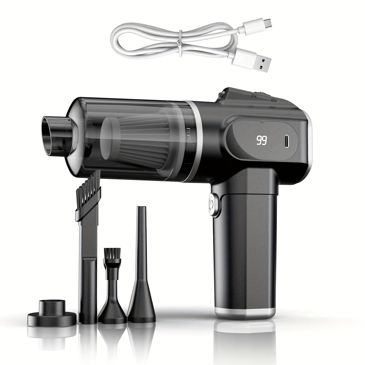 Cordless Handheld Vacuum Cleaner 6KPA, Wireless Portable Vacuum with Suction & Blow Function, USB Rechargeable, Whirlwind Cyclone Filter for Home Car Office Pet Hair Dust Quiet Low Noise