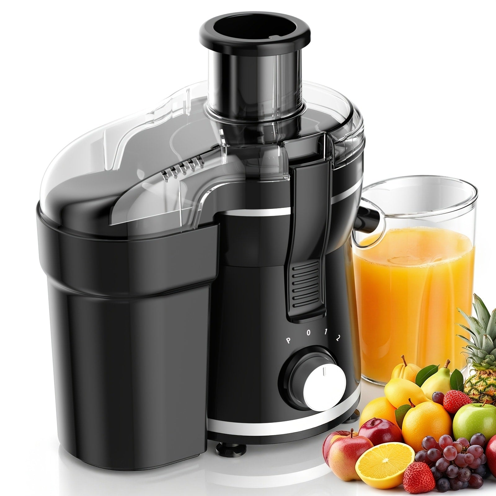 Centrifugal Juicer Machine 500W Wide 3¡± Feed Chute for Whole Fruits & Vegetables - Dual Speed, High Juice Yield, Stainless Steel, Dishwasher Safe Detachable Parts, Easy Clean Juicer for Healthy Living
