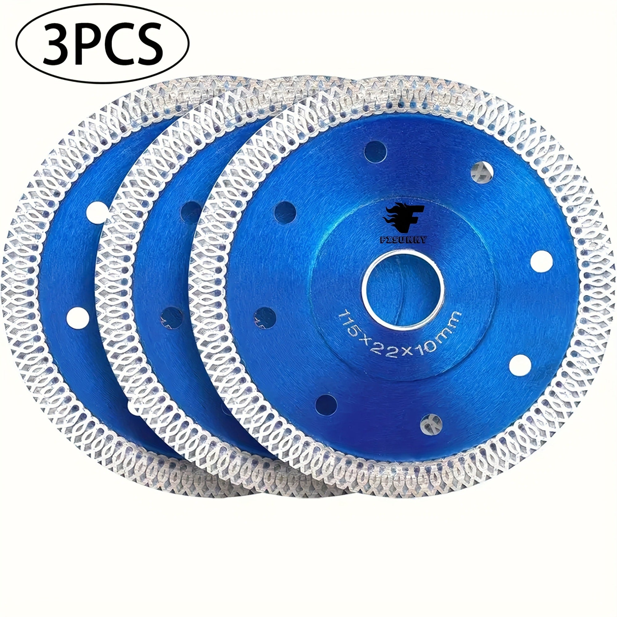 Diamond Saw Blade 4-1/2 Inch 3-Pack X-Teeth Ultra Thin Dry Wet Cut for Porcelain Ceramic Tile Brick Granite Concrete 13000 RPM 7/8 Arbor with 5/8 Adapter DIY Home Use