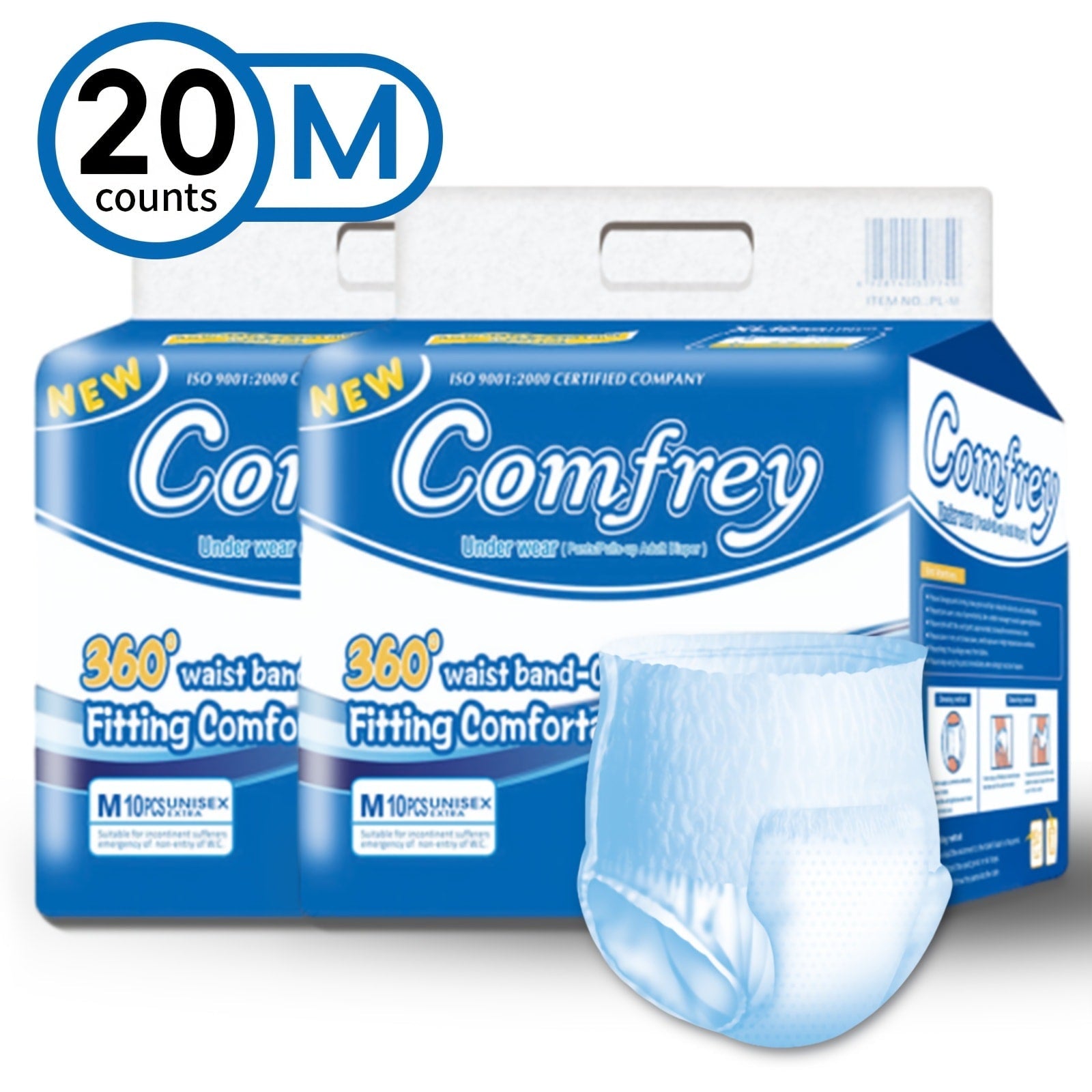 Adult Incontinence Underwear Disposable Pull Ups for Women & Men - Overnight Bladder Control Briefs, Maximum Absorbency, Slip-On Protection | M/L/XL/2XL