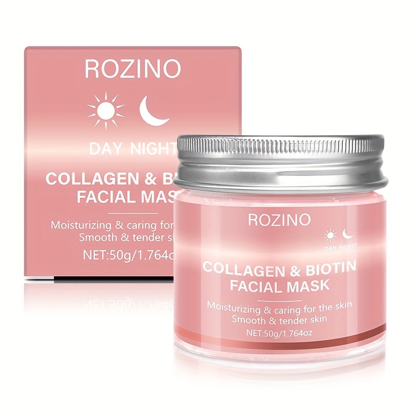 Biotin Collagen Face Mask 50g, Hydrating Anti-Aging Skin Firming Mask, Day & Night Brightening Treatment, Smooths Wrinkles & Plumps Skin for Youthful Radiant Complexion ¨C Ideal Skincare Gift for Women