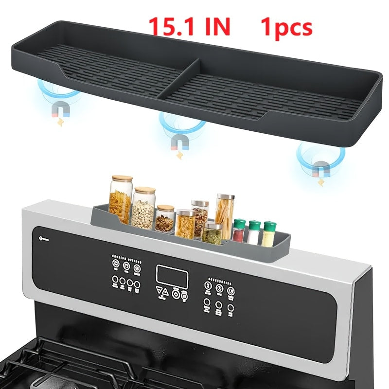 Silicone Stove Top Cover Mat ¨C Heat-Resistant 28x20 Inch Cooktop Protector & Dish Drying Mat for Gas & Electric Stoves ¨C Scratch-Resistant Kitchen Counter Guard ¨C 1 or 2 Pack with Magnetic Rack Option