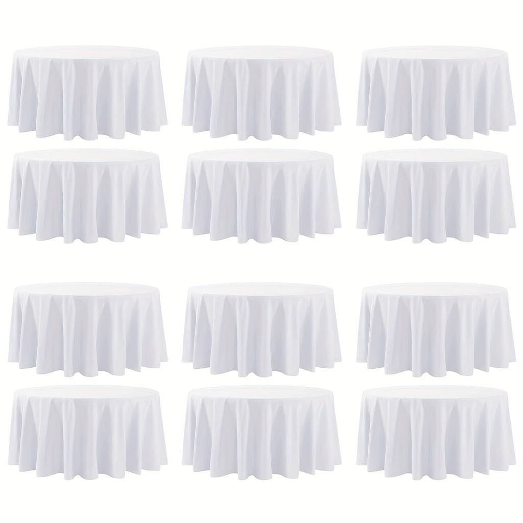 120 Inch Round Tablecloth Bulk Pack ¨C Wrinkle-Free Table Cover for Wedding, Party, Christmas & Halloween, Black or White (6/12/18 Pack)