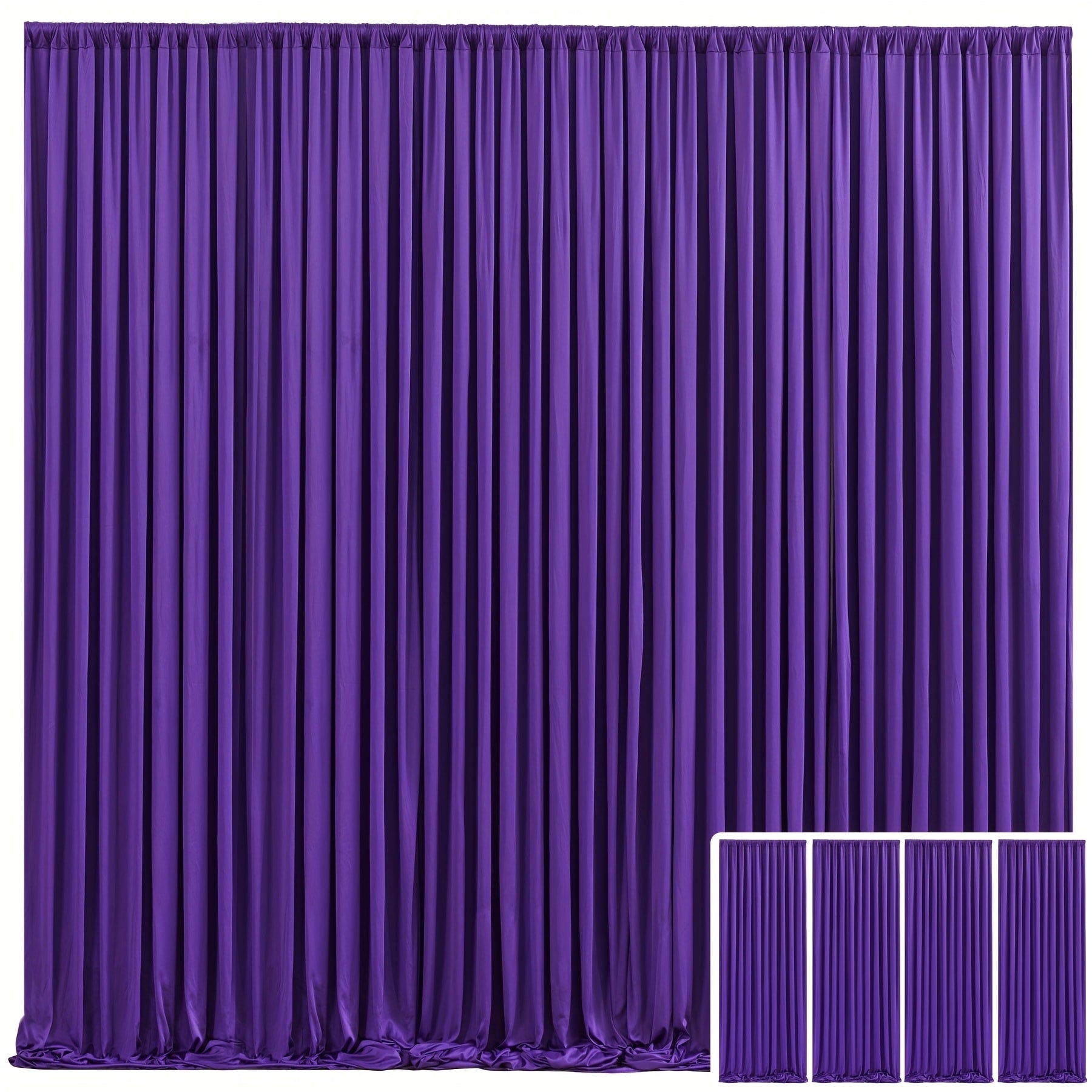 Blackout Backdrop Curtain 4 Pack 5x10 Ft - Heavyweight Nonwoven, Wrinkle-Resistant, Smooth Hanging for Wedding Birthday Baby Shower Party Photography Background Decoration