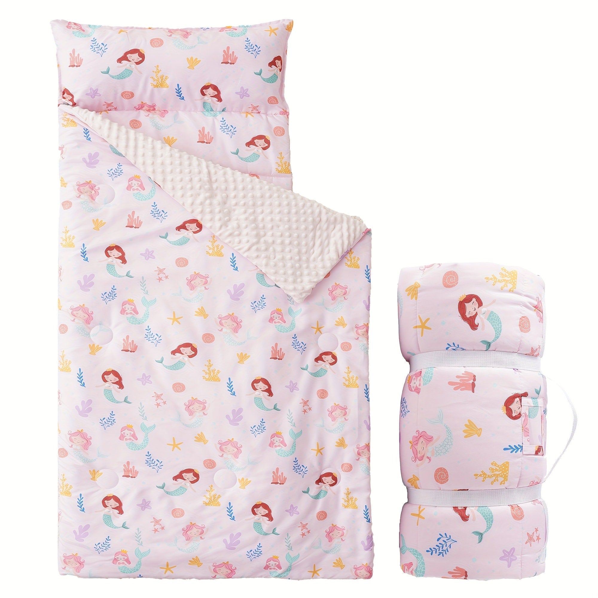 Kids Nap Mat Roll-Up Sleeping Mat for Daycare & Travel - 100% Polyester, Machine Washable, Fun Prints
