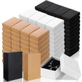 Jewelry Gift Boxes Bulk 100pcs Cardboard Paper Boxes for Necklace Earring Bracelet Ring Storage Packaging Display Christmas Thanksgiving Gift Boxes Brown Black White 3.2x2x1.2in