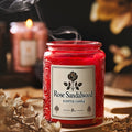 Scented Soy Wax Candle 8oz ¨C Luxury Glass Bottle with Ribbon, Single-Wick Oval Jar, 12+ Hour Burn, Rose Sandalwood, Eucalyptus Mint & Coffee Bliss Fragrances, Perfect Gift for Her, Valentine's Day & Home Decor