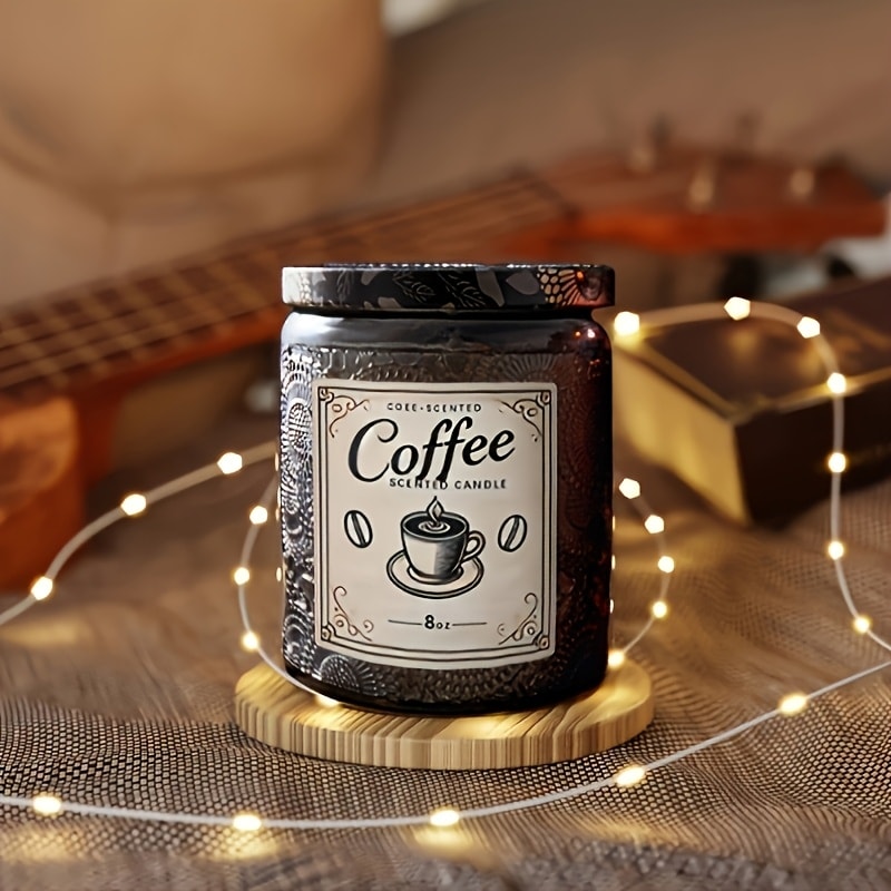 Scented Soy Wax Candle 8oz ¨C Luxury Glass Bottle with Ribbon, Single-Wick Oval Jar, 12+ Hour Burn, Rose Sandalwood, Eucalyptus Mint & Coffee Bliss Fragrances, Perfect Gift for Her, Valentine's Day & Home Decor
