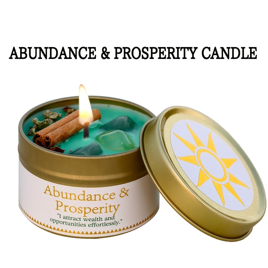 Manifestation Candles Scented Soy Wax with Crystal & Guidance Card for Meditation Yoga Focus | Law of Attraction Abundance Candle | Christmas Birthday Gift for Women