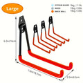 Heavy Duty Garage Wall Hooks Storage Rack - Iron Utility Hooks for Power Tools, Ladders, Bikes, Ropes - Wall Mount Organizer for Garage, Warehouse, Workshop & Garden (4/14/17pcs)