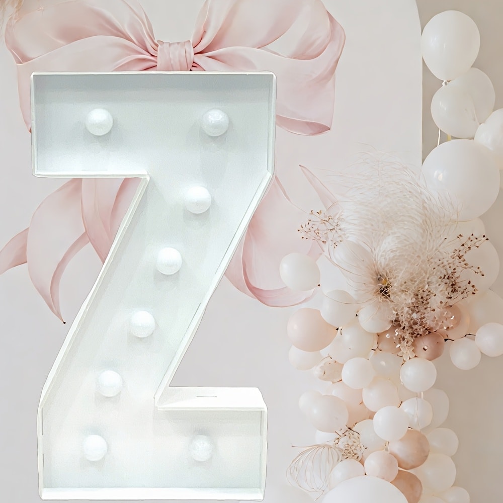 Marquee Letter Lights Warm White LED - 3FT Light Up Letters A-Z for Birthday, Anniversary, Wedding & Party Decor, Battery Powered KT Board Lighted Alphabet Signs for Wall & Indoor Display