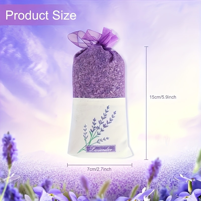 Lavender Scented Sachets Bags for Drawer Wardrobe Closet Car Fragrance - 5A Grade Fresh Purple Lavender Aroma Home Freshener Moth Repellent Gift Set 5pcs or Trial Pack