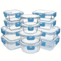 Glass Food Storage Containers with Airtight Lids - Borosilicate Glass Meal Prep Containers Set, Microwave Dishwasher Freezer Safe, BPA Free, Leak Proof Lunch Containers for Kitchen