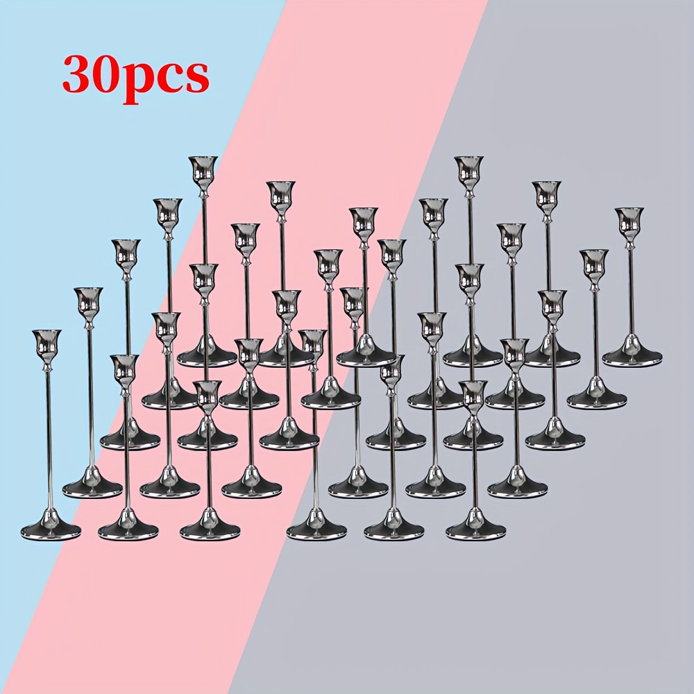Copper Plated Candlestick Holders Bulk Set ¨C Retro Minimalist Taper Candle Holders for Wedding Birthday Christmas Dining Table Fireplace Decor