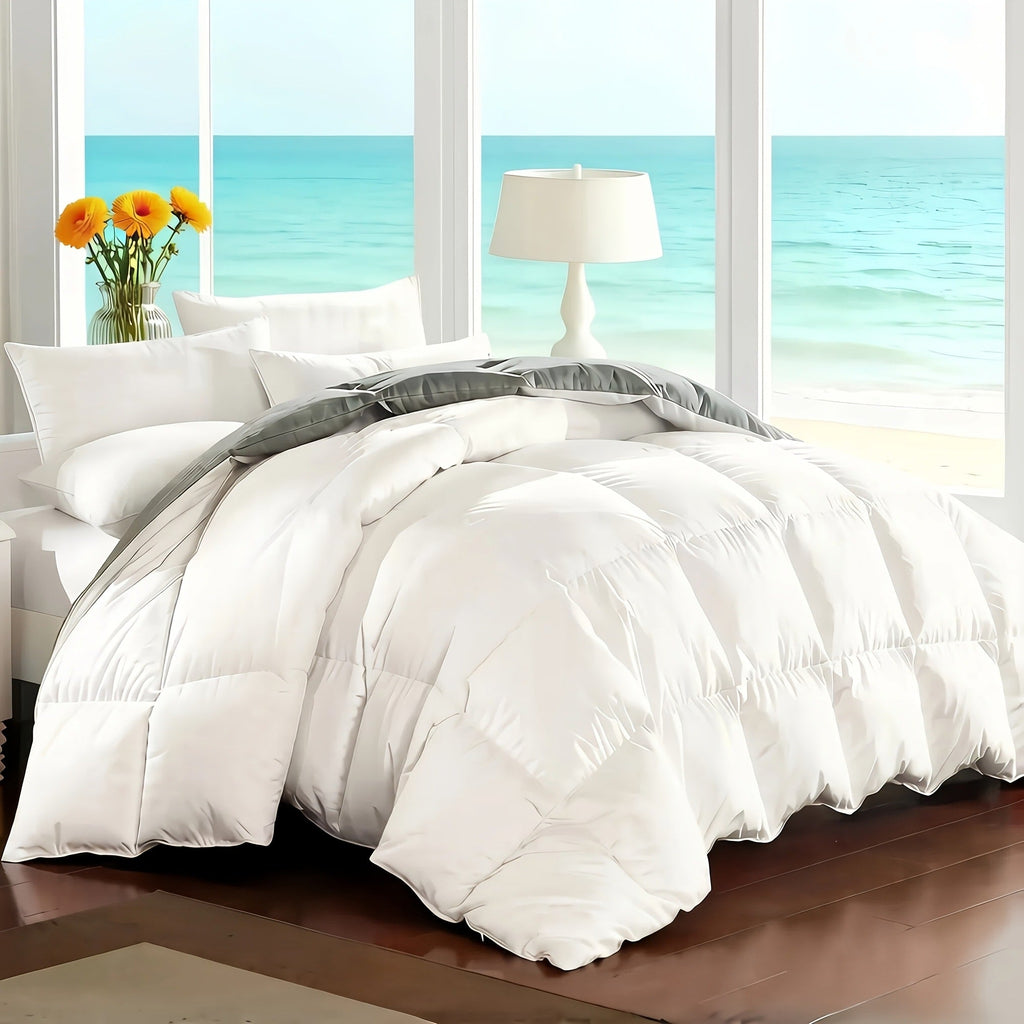 Comforter Set 7-Piece Bed in a Bag Queen King Full Soft Microfiber Down Alternative Comforter Fitted Sheet Flat Sheet Pillow Shams Pillowcases All Season Bedding Set 34 Colors