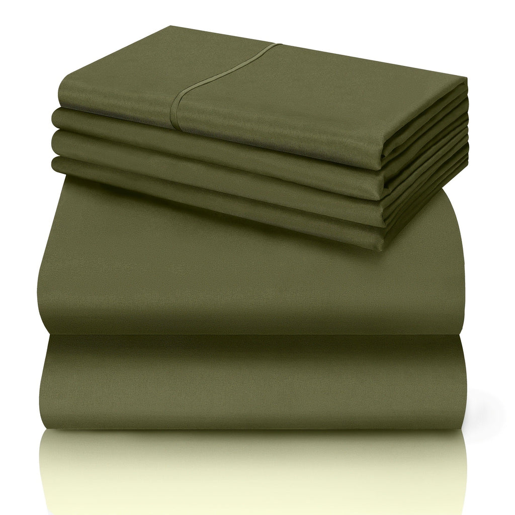 California King Sheet Set 6-Piece Breathable Cooling Bed Sheets Ultra-Soft Hotel Luxury Microfiber 18 Inch Deep Pocket Wrinkle Fade Resistant Flat Sheet Fitted Sheet 4 Pillowcases Multiple Colors