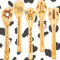 Wooden Cooking Spoons Utensils Set 5 Pcs ¨C Carved Animal Bamboo Kitchen Gadgets Non-Stick Spatula Kit, Turtle Design Farmhouse Decor, Housewarming Christmas Gift for Cooking Enthusiasts