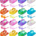 Space Cowgirl Holographic Hat & Rimless Heart Glasses Set 32 Pcs ¨C Sparkly Party Costume Accessories