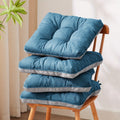 Memory Foam Chair Cushions Set of 4 ¨C Kitchen Chair Pads with Non-Slip Backing & Ties, 500GSM Thick Seat Cushions for Dining Chairs Indoor