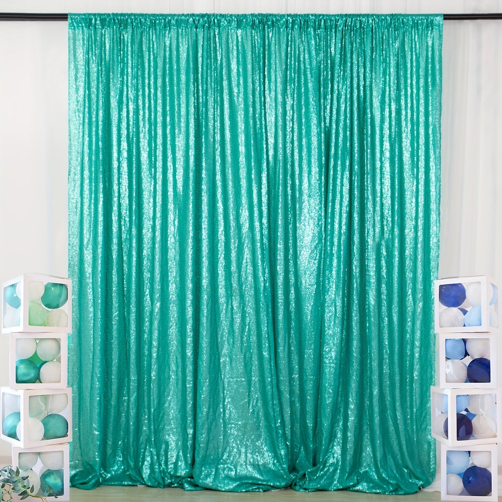 Sequin Backdrop Curtain for Party Wedding - 4x8ft Shimmering Glitter Curtain for Birthday Photo Booth Stage Decoration, Easy Hang, Multi-Color