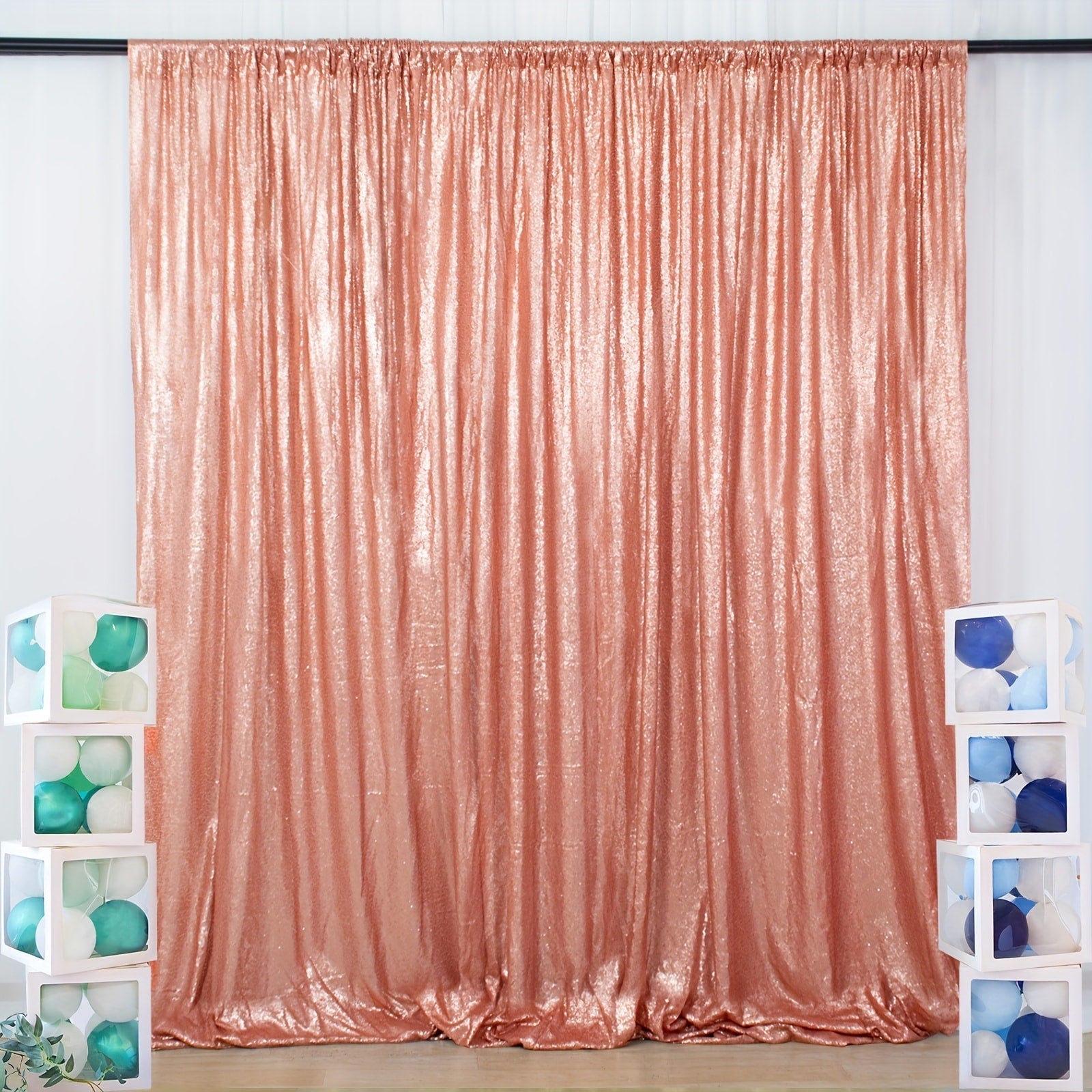 Sequin Backdrop Curtain for Party Wedding - 4x8ft Shimmering Glitter Curtain for Birthday Photo Booth Stage Decoration, Easy Hang, Multi-Color