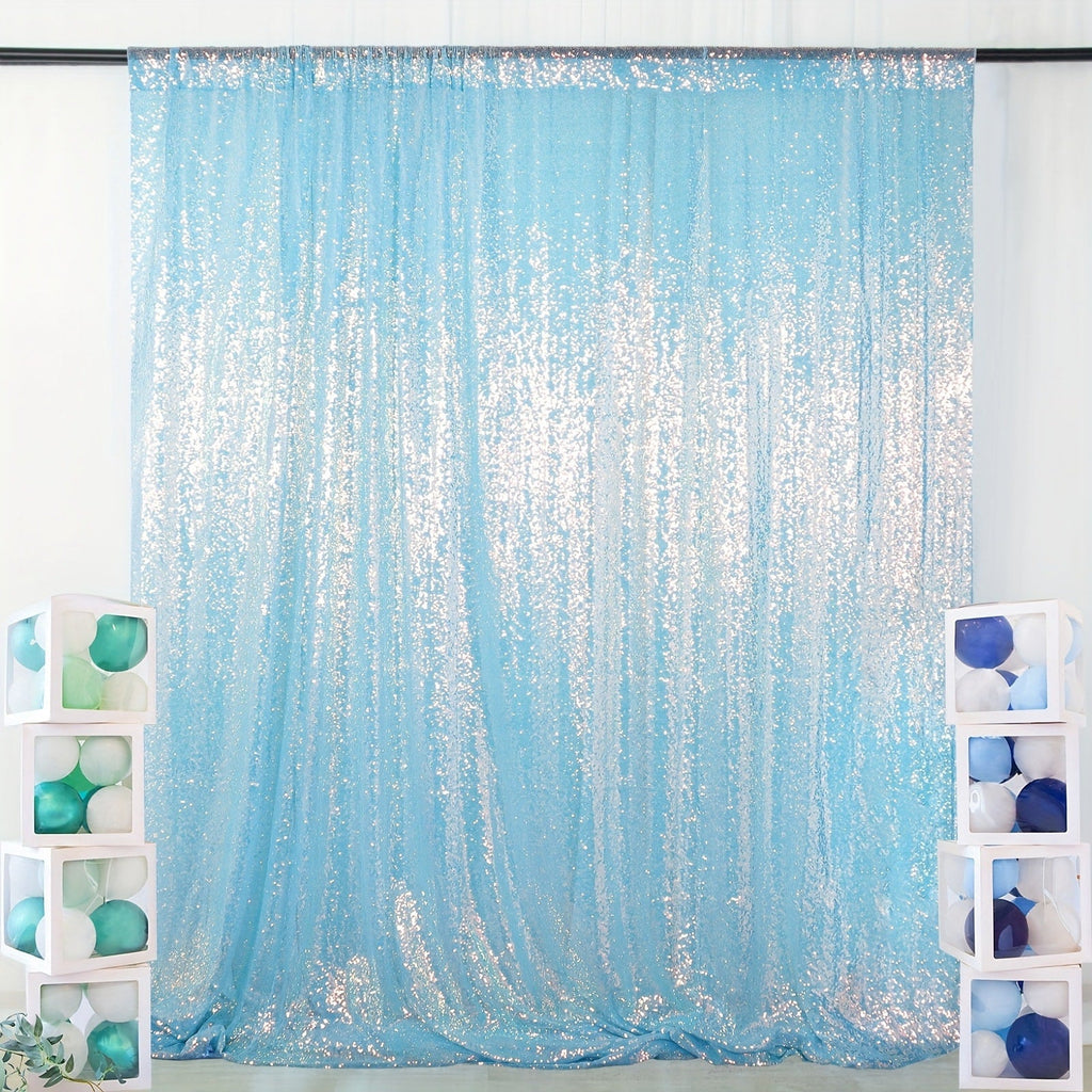 Sequin Backdrop Curtain for Party Wedding - 4x8ft Shimmering Glitter Curtain for Birthday Photo Booth Stage Decoration, Easy Hang, Multi-Color