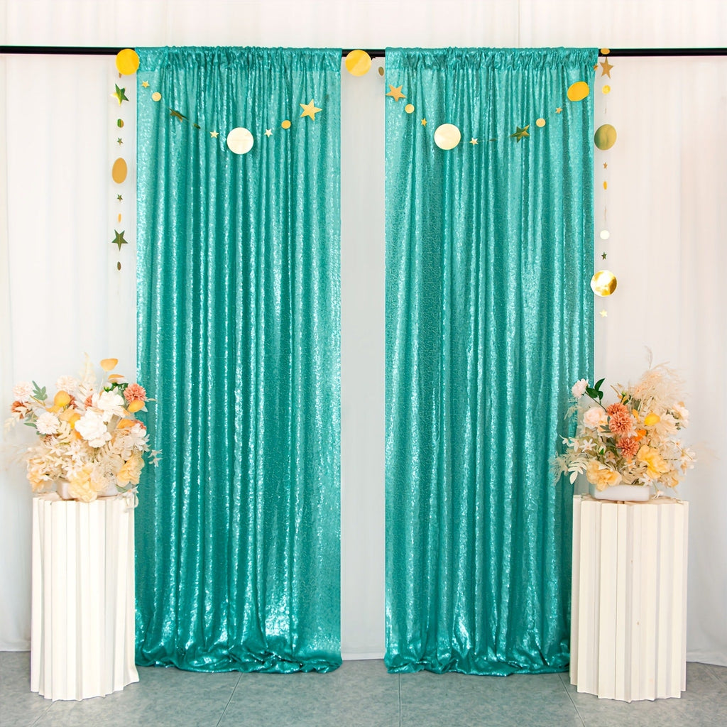 Sequin Backdrop Curtain for Party Wedding - 4x8ft Shimmering Glitter Curtain for Birthday Photo Booth Stage Decoration, Easy Hang, Multi-Color