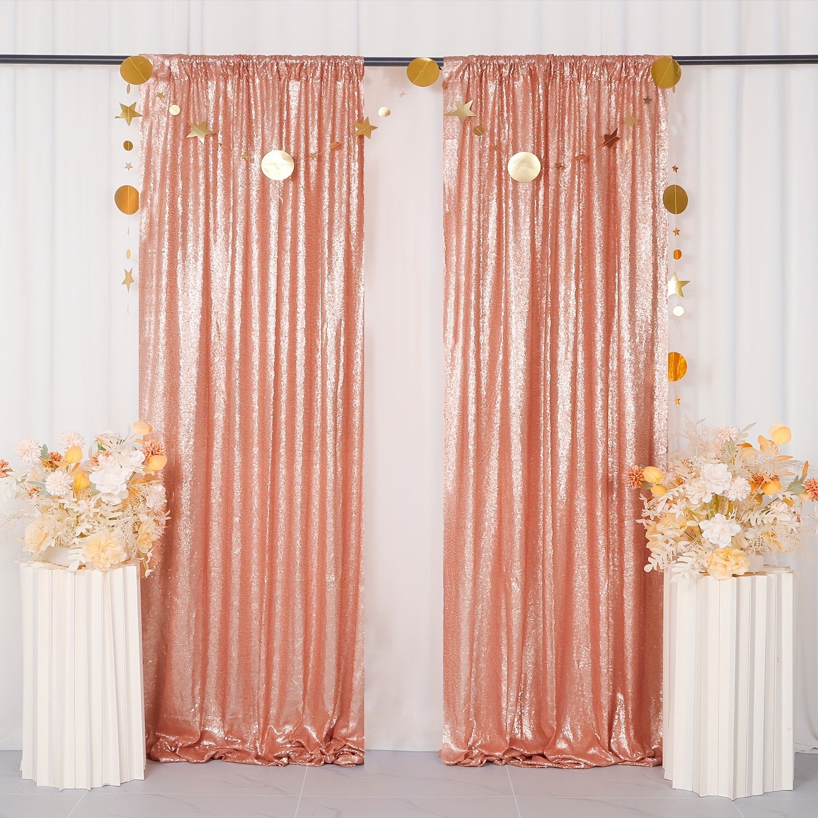 Sequin Backdrop Curtain for Party Wedding - 4x8ft Shimmering Glitter Curtain for Birthday Photo Booth Stage Decoration, Easy Hang, Multi-Color