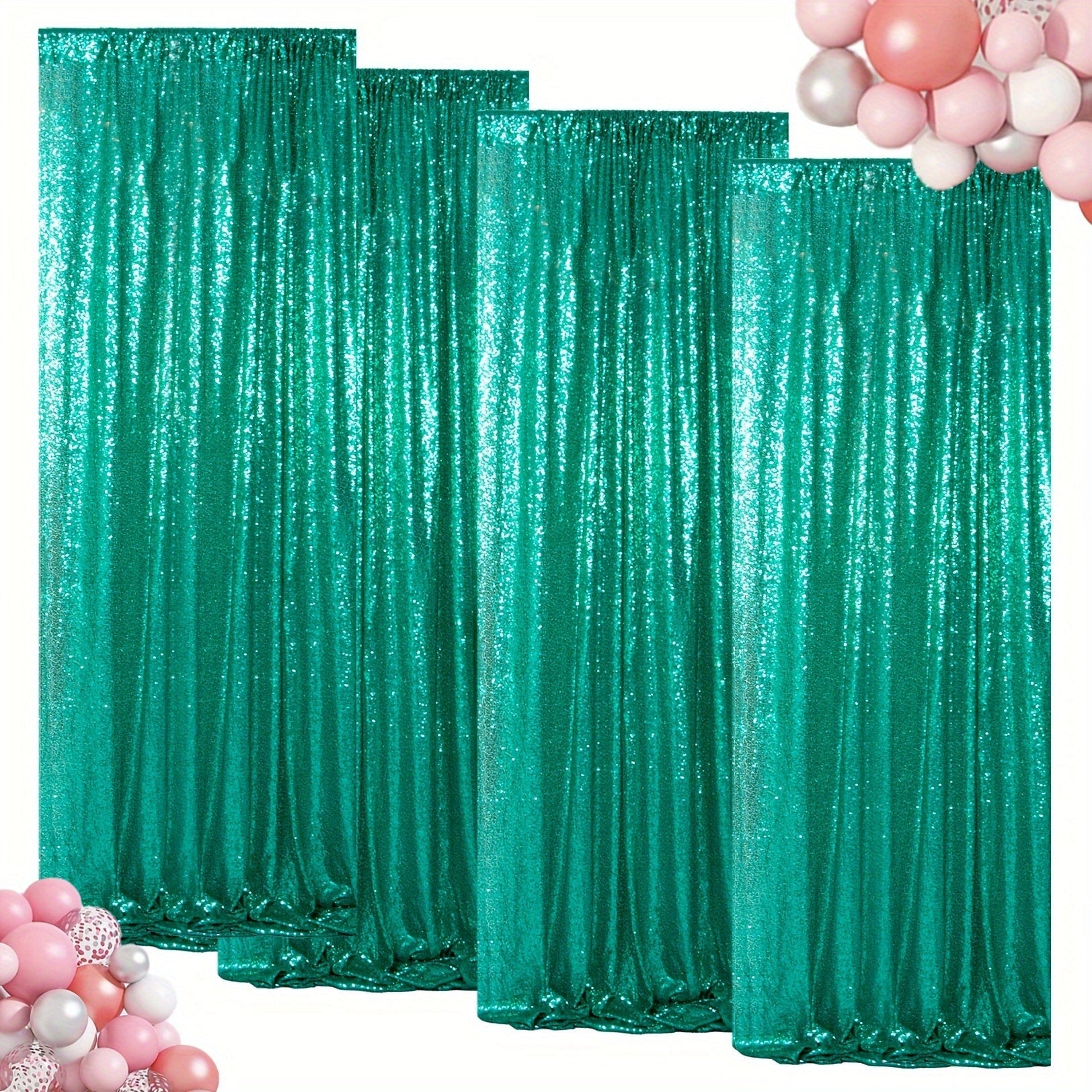 Sequin Backdrop Curtain for Party Wedding - 4x8ft Shimmering Glitter Curtain for Birthday Photo Booth Stage Decoration, Easy Hang, Multi-Color