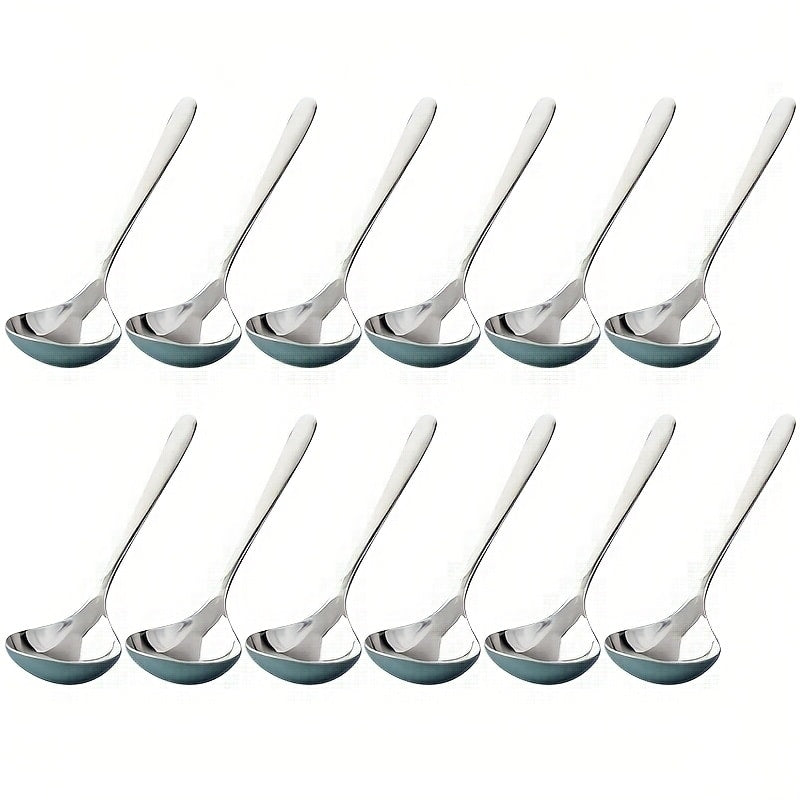 304 Stainless Steel Long Handle Soup Spoons Set | Hot Pot Spoon for Soup Porridge Restaurant Kitchen