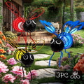 Solar Hanging Bee & Ladybug Lights Set of 3, Metal Decorative Solar Garden Lights ¡ª Outdoor Hanging Decor for Balcony, Garden, Living Room & Flower Shop | Red, Yellow & Blue