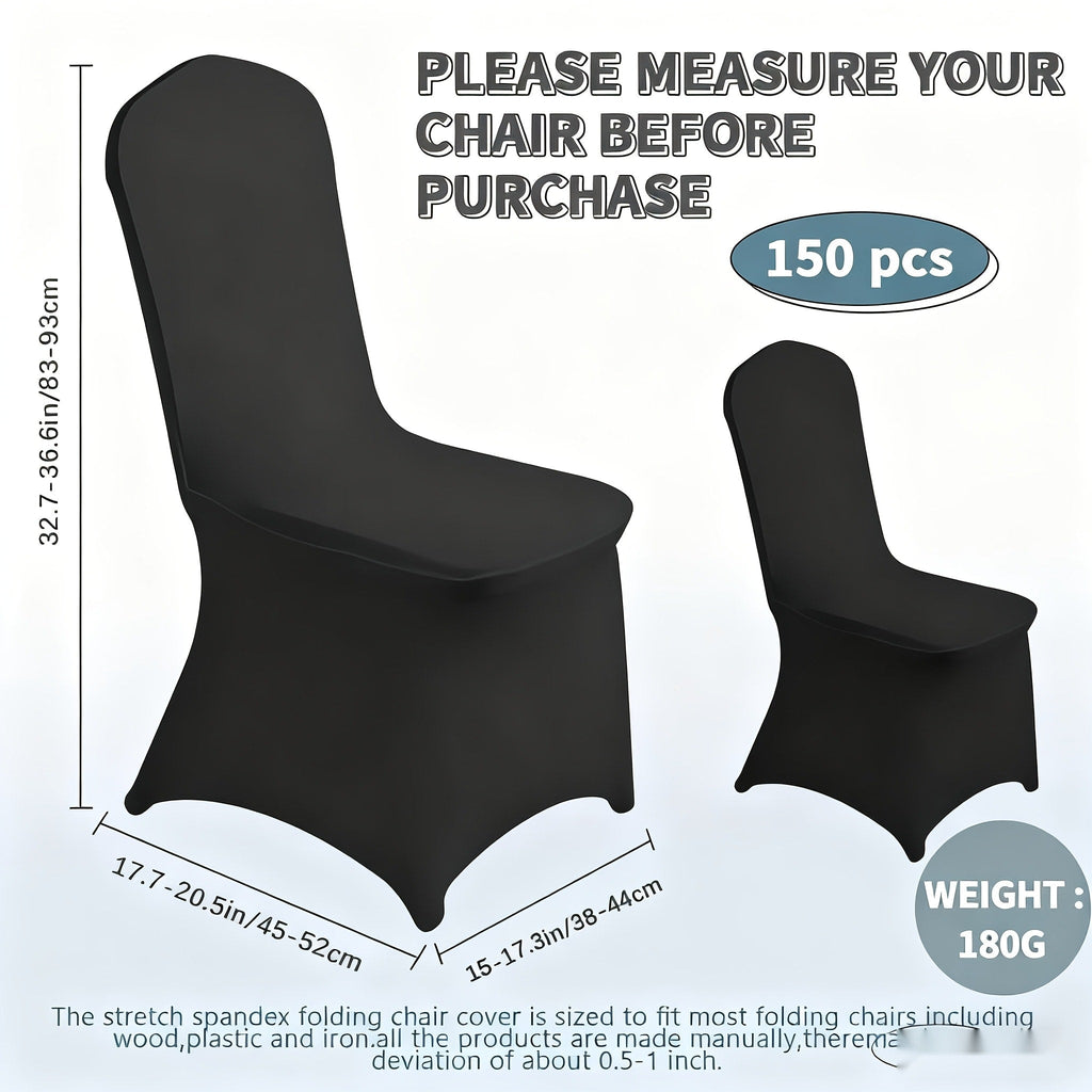 Spandex Chair Covers Bulk, Elastic Stretch Universal Fit Banquet Chair Protectors ¡ª Machine Washable Wedding Chair Covers for Weddings, Parties, Banquets & Events | Black & White | 30-150 Pack