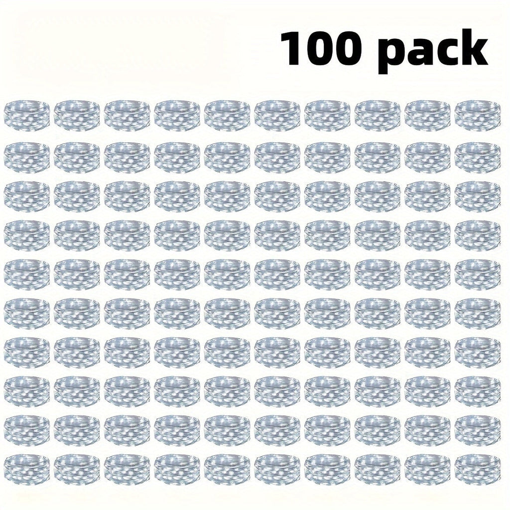 Fairy Lights Battery Operated with Batteries Included ¨C 6.5ft 20 LED Silver Wire Mini String Lights, Firefly Starry Lights for Wedding, Christmas, Party, Mason Jars & DIY Decor ¨C 30 or 100 Pack